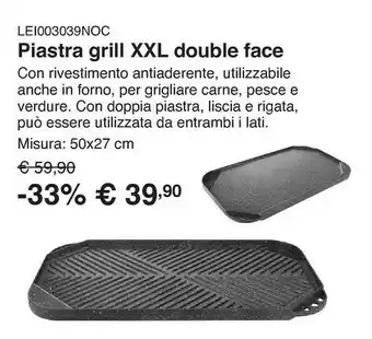 Kasanova Piastra grill 50x27 cm grandi cotture offerta