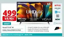 Comet Hisense 65A69 Smart TV 65" 4K Dolby Vision/HDR 10+/HLG offerta