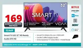 Comet Hisense 32A49 Smart TV LED 32" HD Ready Audio DTS HD offerta