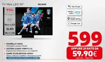 Comet TCL TV Mini LED 55" 55C805 offerta