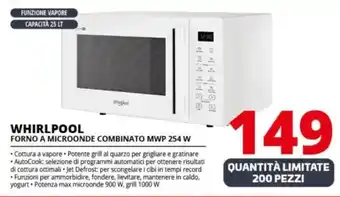 Comet WHIRLPOOL FORNO A MICROONDE COMBINATO MWP 254 W offerta