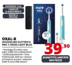 Comet Oral-b spazzolino elettrico pro 1 cross light blue offerta