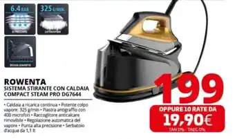 Comet ROWENTA SISTEMA STIRANTE CON CALDAIA COMPACT STEAM PRO DG7644 offerta