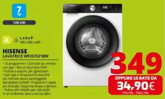 Comet HISENSE LAVATRICE WF3S7021BW offerta