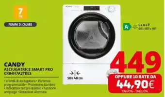 Comet CANDY ASCIUGATRICE SMART PRO CR04H7A2TBES offerta