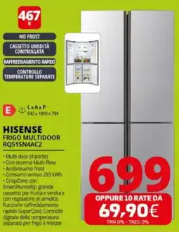 Comet HISENSE FRIGO MULTIDOOR RQ515N4AC2 offerta