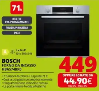 Comet BOSCH FORNO DA INCASSO HBA574BRO offerta