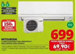 Comet MITSUBISHI CLIMATIZZATORE FISSO MONOSPLIT MUZ-DW35VF+MSZ-DW35VF offerta