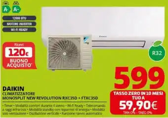 Comet DAIKIN CLIMATIZZATORE MONOSPLIT NEW REVOLUTION RXC35D + FTXC35D offerta