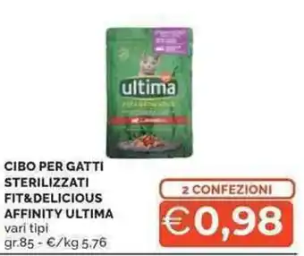 Mercatò Cibo per gatti sterilizzati fit&delicious affinity ULTIMA offerta