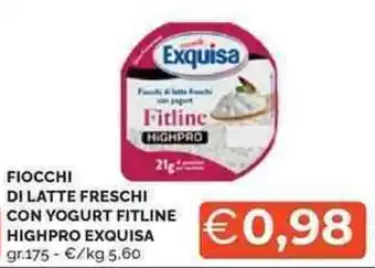 Mercatò Fiocchi di latte freschi con yogurt fitline highpro EXQUISA offerta