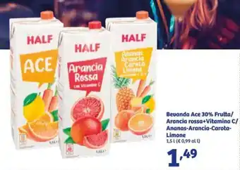 In'S Mercato Bevanda Ace 30% Frutta/ Arancia rossa+Vitamina C/ Ananas-Arancia-Carota-Limone offerta