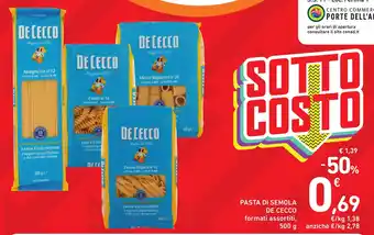 Spazio Conad Pasta di semola de cecco formati assortiti, offerta