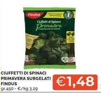 Mercatò Ciuffetti di spinaci primavera surgelati FINDUS offerta