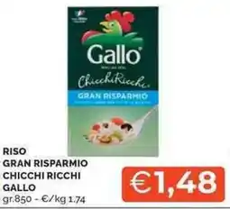 Mercatò Riso gran risparmio chicchi ricchi GALLO offerta