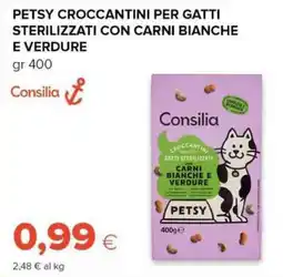 Tigre Petsy croccantini per gatti sterilizzati con carni bianche e verdure offerta