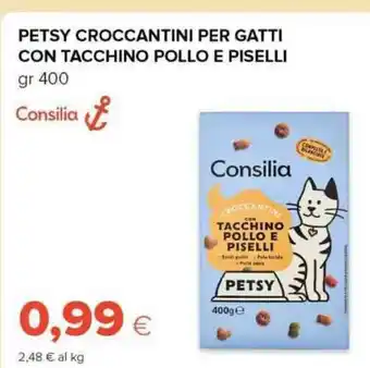 Tigre Petsy croccantini per gatti con tacchino pollo e piselli offerta