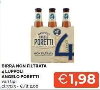 Mercatò Birra non filtrata 4 luppoli ANGELO PORETTI offerta