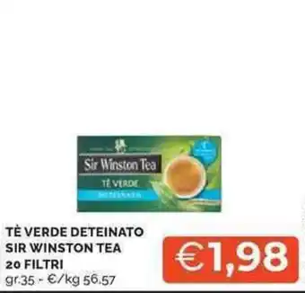 Mercatò Tè verde deteinato SIR WINSTON TEA offerta