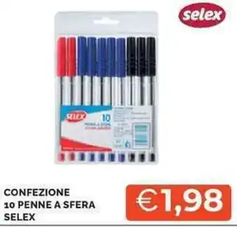 Mercatò Confezione 10 penne a sfera SELEX offerta