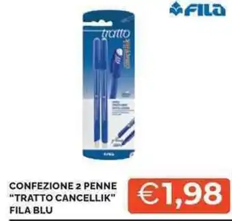 Mercatò Confezione 2 penne "tratto cancellik" FILA BLU offerta