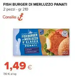 Tigre Fish burger di merluzzo panati 2 pezzi - offerta