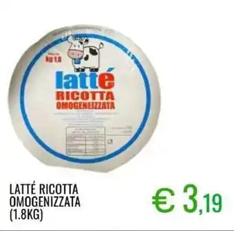 Sugros Latté ricotta omogenizzata offerta