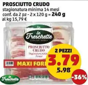 PENNY Prosciutto crudo stagionatura minima 14 mesi conf. da 2 pz - 2 x 120 g offerta