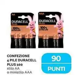 Mercatò Confezione 4 pile DURACELL PLUS 100% offerta