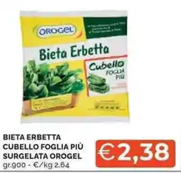 Mercatò Bieta erbetta cubello foglia più surgelata OROGEL offerta