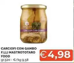 Mercatò Carciofi con gambo f.lli mastrototaro food offerta