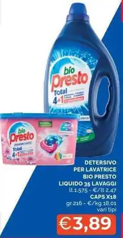 Mercatò Detersivo per lavatrice BIO PRESTO offerta