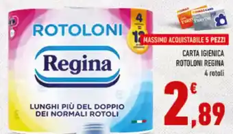 Conad City Carta igienica rotoloni REGINA offerta