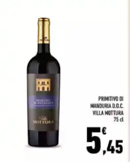 Conad City Primitivo di manduria d.o.c. VILLA MOTTURA offerta