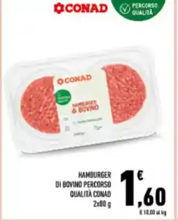 Conad City Hamburger di bovino percorso qualità CONAD offerta