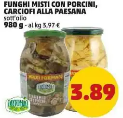 PENNY Funghi misti con porcini, carciofi alla paesana sott'olio offerta