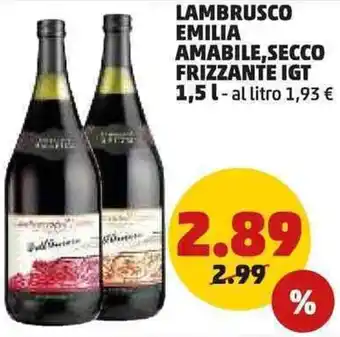 PENNY Lambrusco emilia amabile,secco frizzante igt offerta