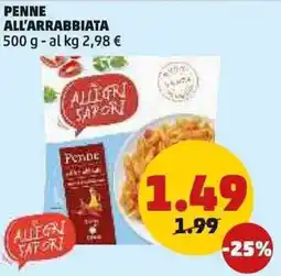 PENNY Penne all'arrabbiata offerta