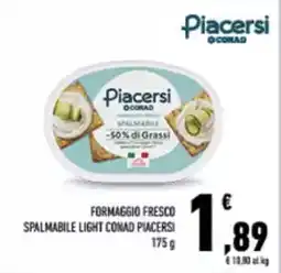 Conad City Formaggio fresco spalmabile light CONAD PIACERSI offerta