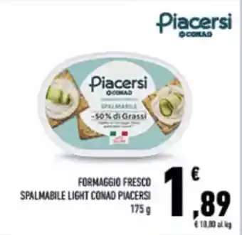 Conad City Formaggio fresco spalmabile light CONAD PIACERSI offerta