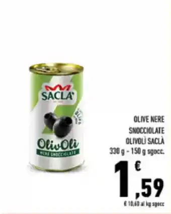 Conad City Olive nere snocciolate olivoli SACLÀ offerta