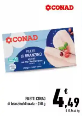 Conad City FILETTI CONAD di branzino/di orata offerta