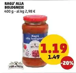 PENNY Ragu' alla bolognese offerta