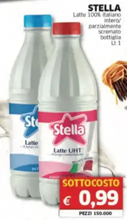 Mercati Alimentari STELLA Latte 100% italiano intero/ parzialmente scremato bottiglia offerta