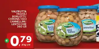 Extra Supermercati Valfrutta fagioli borlotti/ corona/ceci cannellini/ lenticchie offerta