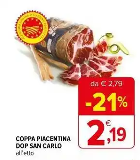 Iperal Coppa piacentina dop san carlo all'etto offerta