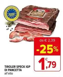 Iperal Tiroler speck igp di pancetta all'etto offerta