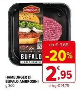 Iperal Hamburger di bufalo ambrosini offerta