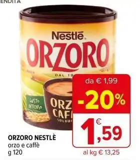 Iperal Orzoro nestlè orzo e caffè offerta