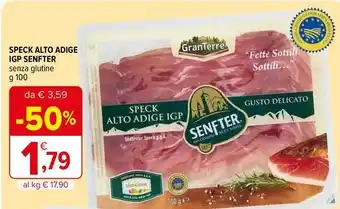 Iperal Speck alto adige igp senfter senza glutine offerta